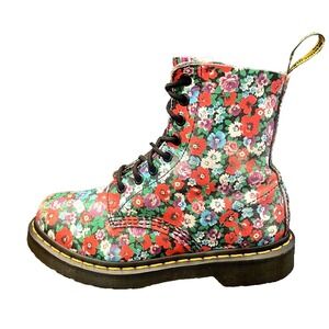Dr. Martens Pascal Black Wild Poppy US 6 EU 37 UK 4‎ 1460 Boot VTG Floral Docs